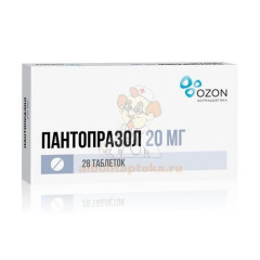 Пантопразол таб. п/пл.об. кишечнораств. 20мг №28                                                                                                                                                                                                          