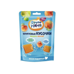 Кусочки фруктов ФРУТОНЯНЯ яблоко-персик 53г                                                                                                                                                                                                               